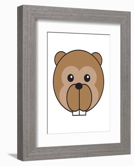 Beaver - Animaru Cartoon Animal Print-Animaru-Framed Giclee Print