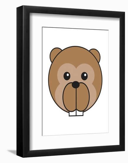 Beaver - Animaru Cartoon Animal Print-Animaru-Framed Giclee Print