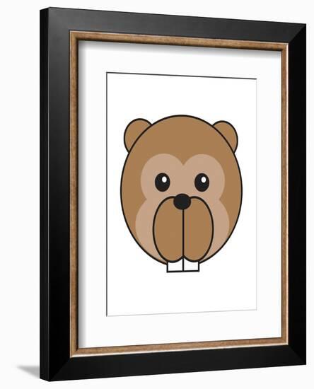 Beaver - Animaru Cartoon Animal Print-Animaru-Framed Giclee Print