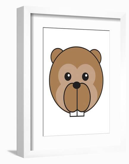 Beaver - Animaru Cartoon Animal Print-Animaru-Framed Giclee Print