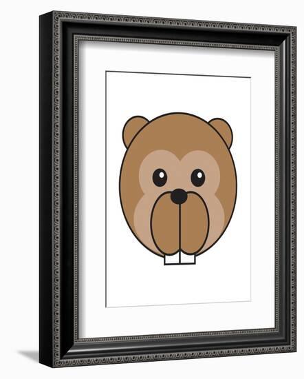 Beaver - Animaru Cartoon Animal Print-Animaru-Framed Giclee Print