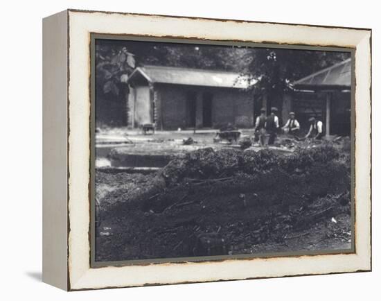 Beaver Lodge with Keepers in Background, London Zoo, July 1916-Frederick William Bond-Framed Premier Image Canvas