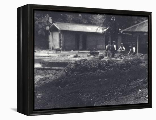 Beaver Lodge with Keepers in Background, London Zoo, July 1916-Frederick William Bond-Framed Premier Image Canvas