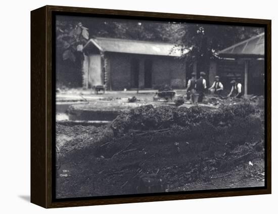 Beaver Lodge with Keepers in Background, London Zoo, July 1916-Frederick William Bond-Framed Premier Image Canvas