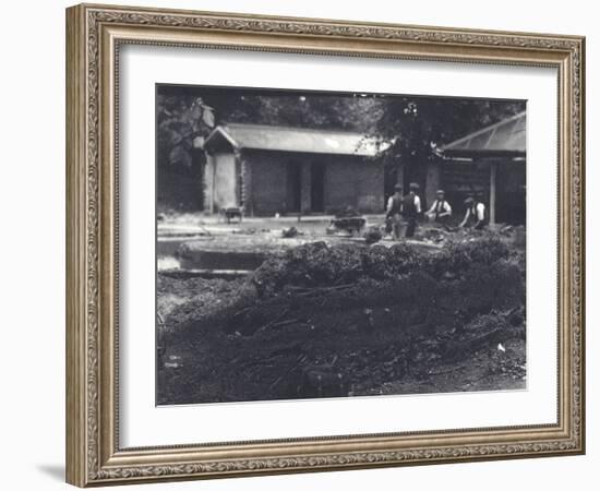 Beaver Lodge with Keepers in Background, London Zoo, July 1916-Frederick William Bond-Framed Photographic Print