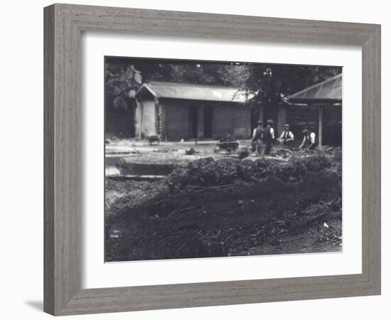 Beaver Lodge with Keepers in Background, London Zoo, July 1916-Frederick William Bond-Framed Photographic Print