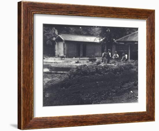 Beaver Lodge with Keepers in Background, London Zoo, July 1916-Frederick William Bond-Framed Photographic Print