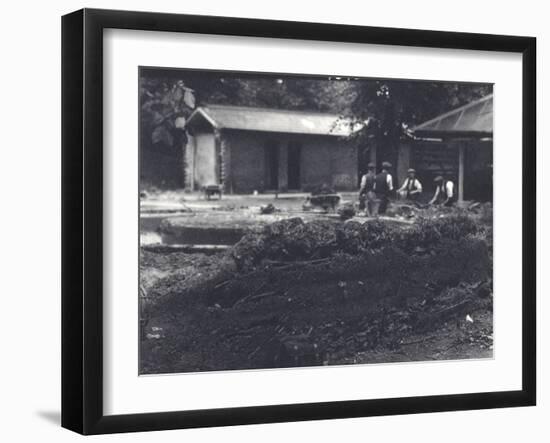 Beaver Lodge with Keepers in Background, London Zoo, July 1916-Frederick William Bond-Framed Photographic Print