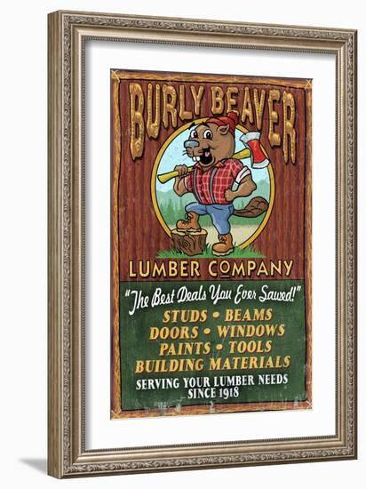 Beaver Lumber - Vintage Sign-Lantern Press-Framed Art Print