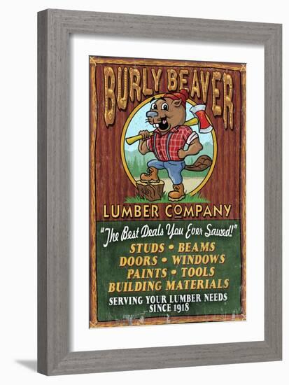 Beaver Lumber - Vintage Sign-Lantern Press-Framed Art Print