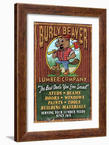 Beaver Lumber - Vintage Sign-Lantern Press-Framed Art Print