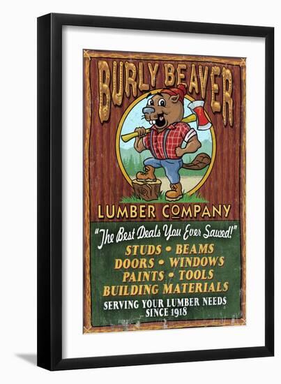 Beaver Lumber - Vintage Sign-Lantern Press-Framed Art Print