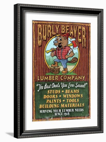 Beaver Lumber - Vintage Sign-Lantern Press-Framed Art Print