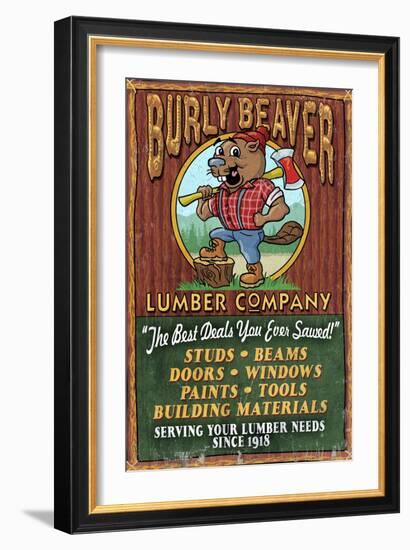 Beaver Lumber - Vintage Sign-Lantern Press-Framed Art Print