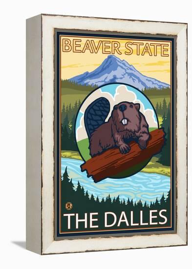 Beaver & Mt. Hood, The Dalles, Oregon-Lantern Press-Framed Stretched Canvas