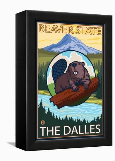 Beaver & Mt. Hood, The Dalles, Oregon-Lantern Press-Framed Stretched Canvas