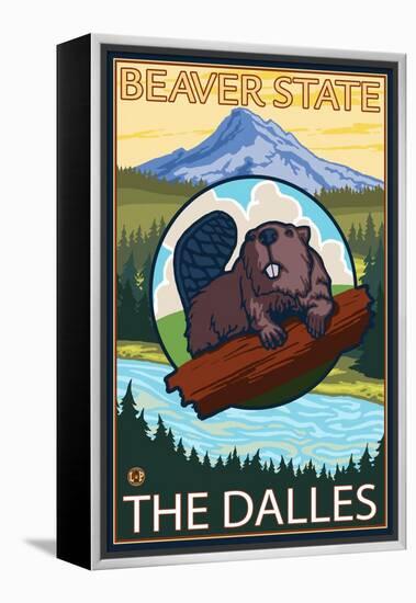 Beaver & Mt. Hood, The Dalles, Oregon-Lantern Press-Framed Stretched Canvas