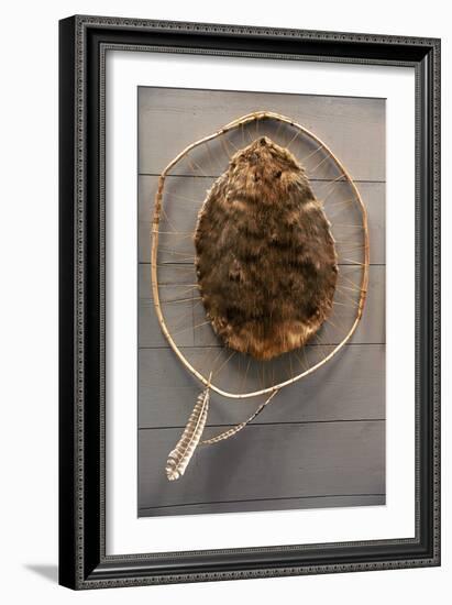 Beaver Pelt Stretched on a Sapling Frame and Laced with Rawhide-null-Framed Giclee Print