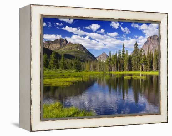 Beaver Pond in Two Medicine Valley, Glacier National Park, Montana, Usa-Chuck Haney-Framed Premier Image Canvas