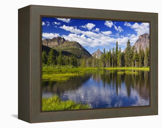 Beaver Pond in Two Medicine Valley, Glacier National Park, Montana, Usa-Chuck Haney-Framed Premier Image Canvas