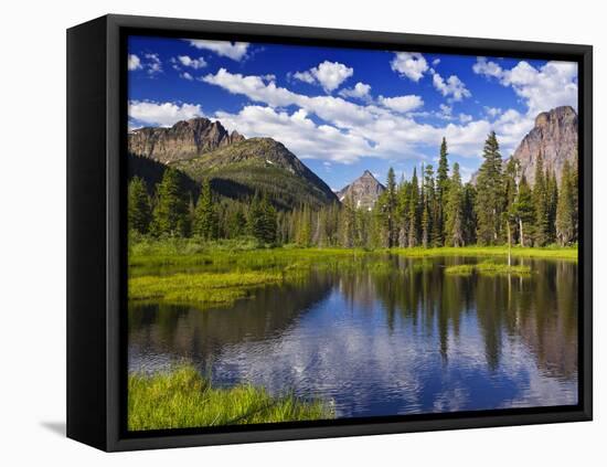 Beaver Pond in Two Medicine Valley, Glacier National Park, Montana, Usa-Chuck Haney-Framed Premier Image Canvas