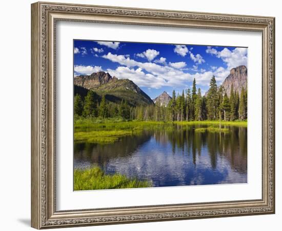 Beaver Pond in Two Medicine Valley, Glacier National Park, Montana, Usa-Chuck Haney-Framed Photographic Print