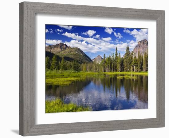 Beaver Pond in Two Medicine Valley, Glacier National Park, Montana, Usa-Chuck Haney-Framed Photographic Print