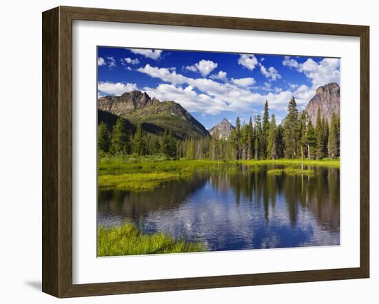 Beaver Pond in Two Medicine Valley, Glacier National Park, Montana, Usa-Chuck Haney-Framed Photographic Print