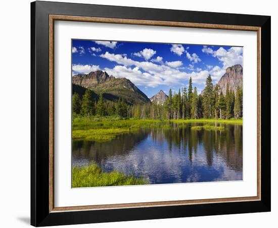 Beaver Pond in Two Medicine Valley, Glacier National Park, Montana, Usa-Chuck Haney-Framed Photographic Print