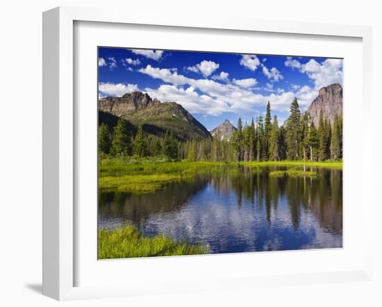 Beaver Pond in Two Medicine Valley, Glacier National Park, Montana, Usa-Chuck Haney-Framed Photographic Print