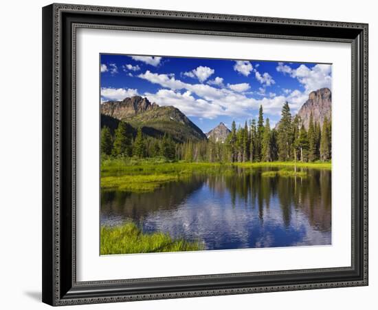 Beaver Pond in Two Medicine Valley, Glacier National Park, Montana, Usa-Chuck Haney-Framed Photographic Print