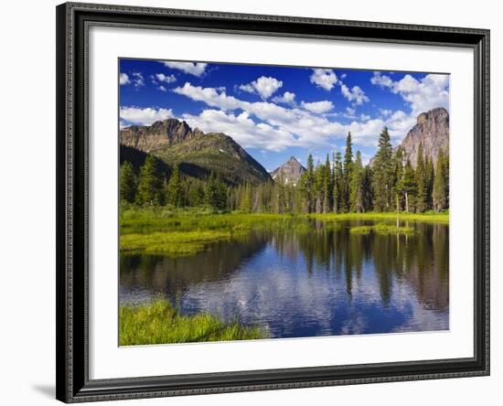 Beaver Pond in Two Medicine Valley, Glacier National Park, Montana, Usa-Chuck Haney-Framed Photographic Print