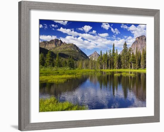 Beaver Pond in Two Medicine Valley, Glacier National Park, Montana, Usa-Chuck Haney-Framed Photographic Print