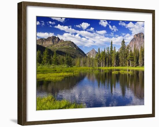 Beaver Pond in Two Medicine Valley, Glacier National Park, Montana, Usa-Chuck Haney-Framed Photographic Print