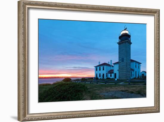 Beavertail Lighthouse Sunset, Rhode Island-George Oze-Framed Photographic Print