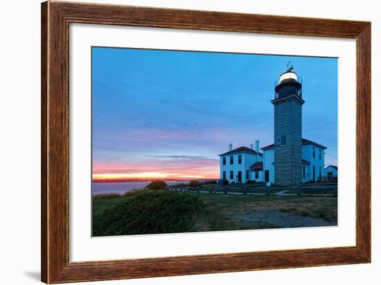 Beavertail Lighthouse Sunset, Rhode Island-George Oze-Framed Photographic Print