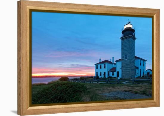 Beavertail Lighthouse Sunset, Rhode Island-George Oze-Framed Premier Image Canvas