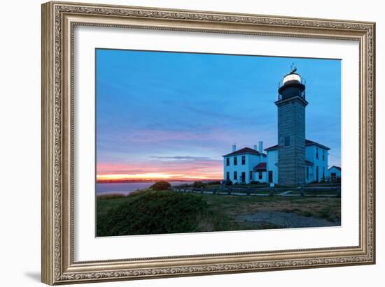 Beavertail Lighthouse Sunset, Rhode Island-George Oze-Framed Photographic Print