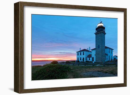 Beavertail Lighthouse Sunset, Rhode Island-George Oze-Framed Photographic Print