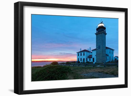 Beavertail Lighthouse Sunset, Rhode Island-George Oze-Framed Photographic Print