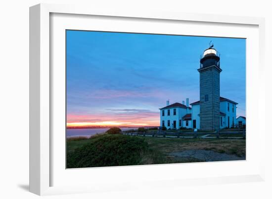 Beavertail Lighthouse Sunset, Rhode Island-George Oze-Framed Photographic Print