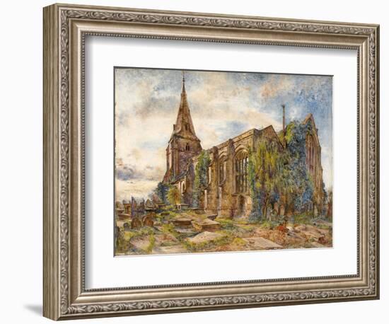 Bebington Church, 1869 (Oil on Board)-William Huggins-Framed Giclee Print