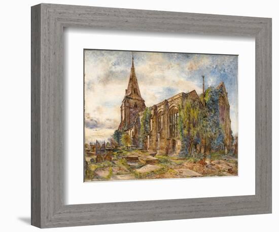 Bebington Church, 1869 (Oil on Board)-William Huggins-Framed Giclee Print