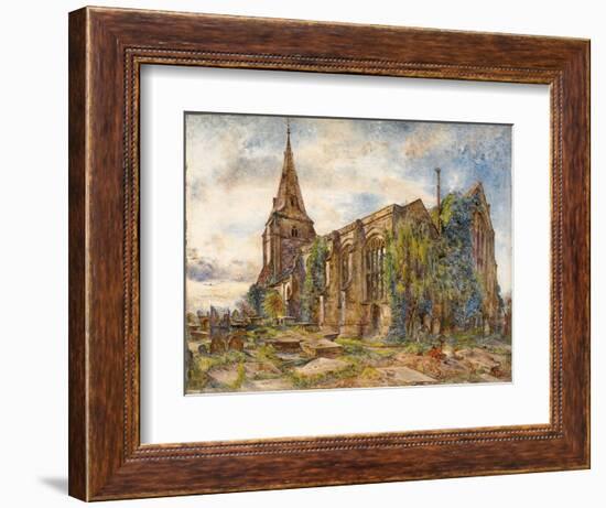 Bebington Church, 1869 (Oil on Board)-William Huggins-Framed Giclee Print