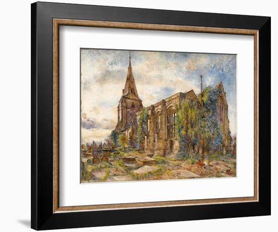 Bebington Church, 1869 (Oil on Board)-William Huggins-Framed Giclee Print