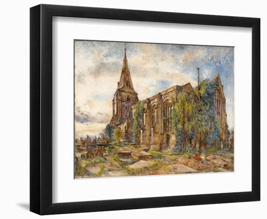 Bebington Church, 1869 (Oil on Board)-William Huggins-Framed Giclee Print