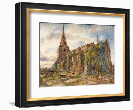 Bebington Church, 1869 (Oil on Board)-William Huggins-Framed Giclee Print