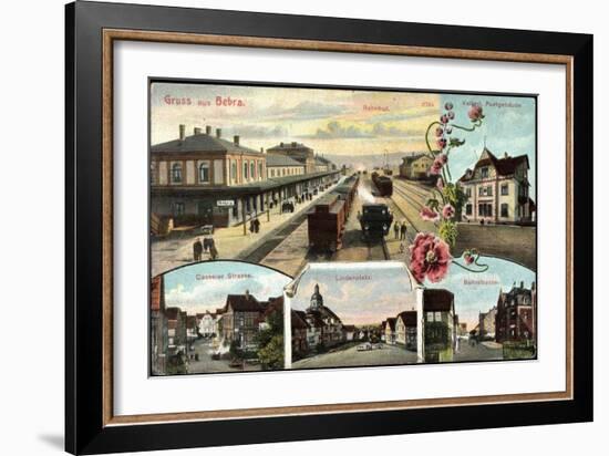 Bebra, Bahnhof Mit Eisenbahn, Postamt, Lindenplatz-null-Framed Giclee Print