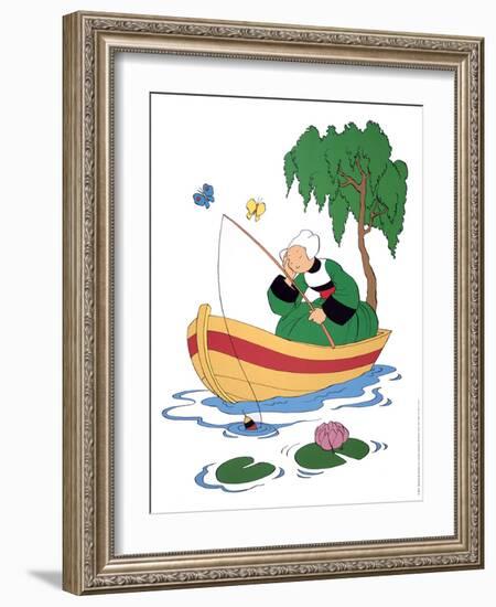 Becassine a la peche-Unknown-Framed Art Print