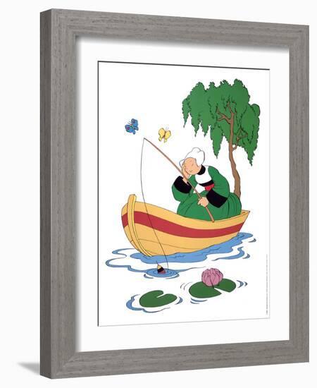 Becassine a la peche-Unknown-Framed Art Print